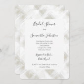 Chic Cream White Stripes Bridal Shower Einladung (Vorne/Hinten)