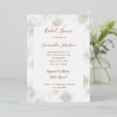 Chic Cream White Stripes Bridal Shower Folieneinladung (Stehend vorne)