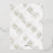 Chic Cream White Stripes Bridal Shower Folieneinladung (Rückseite)