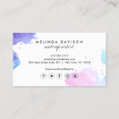 Chic Creative Makeup Artist Watercolor Eye Visitenkarte (Rückseite)