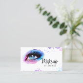 Chic Creative Makeup Artist Watercolor Eye Visitenkarte (Stehend Vorderseite)