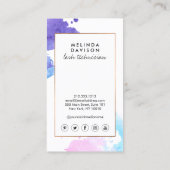 Chic Creative Watercolor Eyelash Extension Salon Visitenkarte (Rückseite)