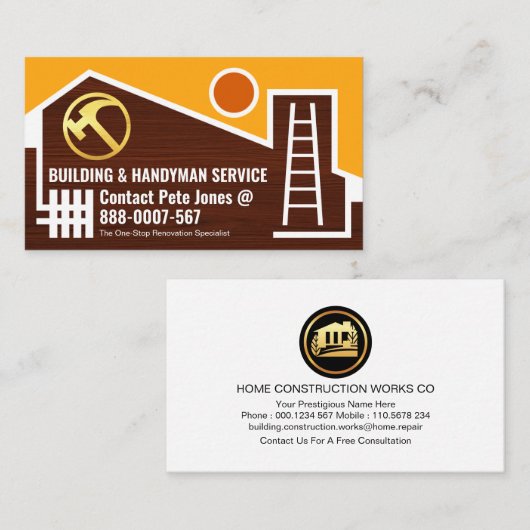 Chic Creative Zuhause Frame Gebäude Visitenkarte (Vorne/Hinten)