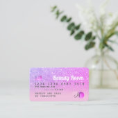 Chic Credit card pink purple glitter loyalty Visitenkarte (Stehend Vorderseite)