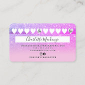 Chic Credit card pink purple glitter loyalty Visitenkarte (Rückseite)