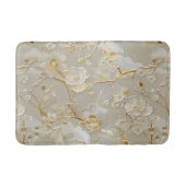 Chic Creme Gold Blüte Badematte (Vorderseite)