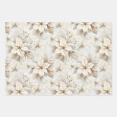 Chic Creme Graue Herzen Ornamente Hochzeit Geschenkpapier Set (Vorderseite 3)