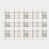 Chic Creme Graue Herzen Ornamente Hochzeit Geschenkpapier Set (Vorderseite 2)