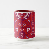Chic Crimson Red lila Ikat Stammmuster Tasse (Zentrum)