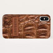Chic Crocodile Skin Monogramm Case-Mate iPhone Hülle (Rückseite (Horizontal))