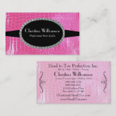 Chic Crocodile skin Rhinestones Visitenkarte (Vorne/Hinten)