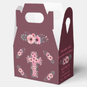 Chic Cross First Heilige Kommunion Girl Pink Blume Geschenkschachtel (Geöffnet)