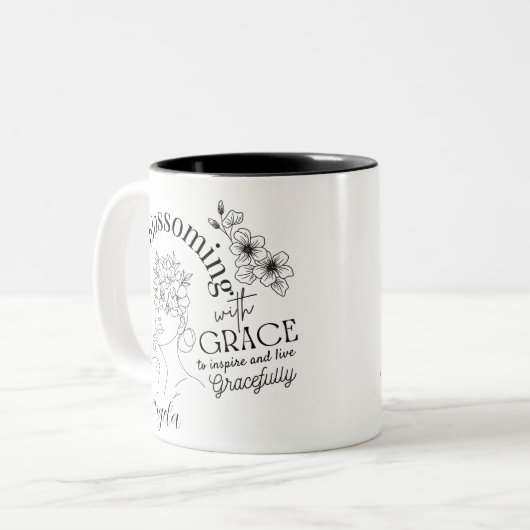 Chic Crown Hair of Rose Blooming with Grace Zweifarbige Tasse (Vorderseite Links)