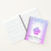 Chic Cupcake Bäckerei Koch Glitzer Tropfen Lila Bl Notizblock (Innenseite)