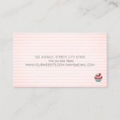 Chic Cupcake Cherry Süßigkeiten Strickte Visitenka Visitenkarte (Rückseite)