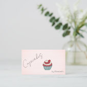 Chic Cupcake Cherry Süßigkeiten Strickte Visitenka Visitenkarte (Stehend Vorderseite)