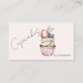 Chic Cupcake Macaroon, Süßigkeiten, gestreift Visitenkarte (Vorderseite)