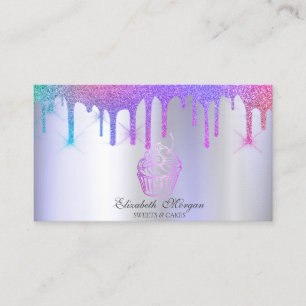 Chic Cupcake Rainbow Tropfens Bäckerei Violet Visitenkarte