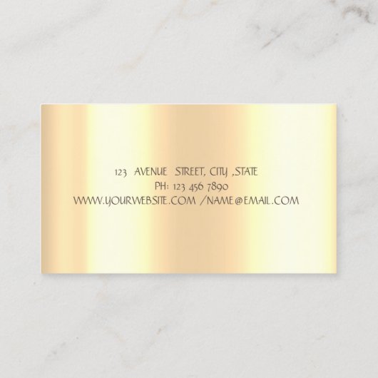 Chic Cupcake Strawberry Imitats Gold Tropfen Bäcke Visitenkarte (Rückseite)