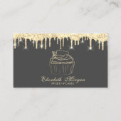 Chic Cupcake Strawberry Imitats Gold Tropfen Bäcke Visitenkarte (Vorderseite)