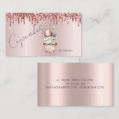 Chic Cupcakes Macaroon Rose Gold Tropfen Visitenkarte (Vorne/Hinten)