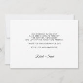 Chic Cursive Handwriting Wedding Foto Flat Vielen  Dankeskarte (Rückseite)