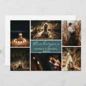 Chic Cursive Handwriting Wedding Foto Flat Vielen  Dankeskarte (Vorne/Hinten)