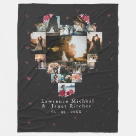 Chic Custom 18 Foto Herz geformt für sie Fleecedecke