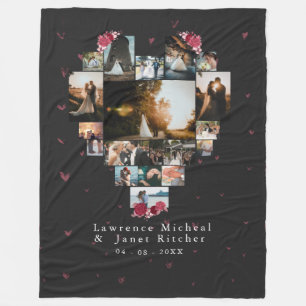 Chic Custom 18 Foto Herz geformt für sie Fleecedecke