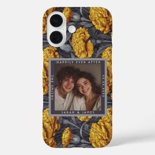 Chic Custom Carnation Garden Vineyard Wedding Case-Mate iPhone Hülle (Rückseite)