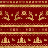 Chic Custom Christmas Blanket Red Gold Monogram Fleecedecke