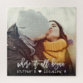 Chic Custom Coordinates Brush Script-Foto Puzzle (Vertikal)