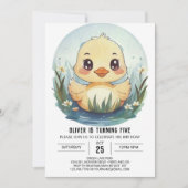 Chic Custom Duck Birthday Einladung (Vorderseite)