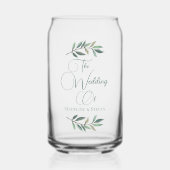 Chic Custom Eucalyptus Blätter Botanische Hochzeit Dosenglas (Vorderseite)