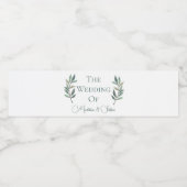 Chic Custom Eucalyptus Blätter Botanische Hochzeit Wasserflaschenetikett (Einzelnes Label)