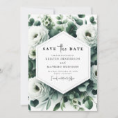 Chic Custom Eucalyptus Digital Wedding Save The Date (Vorderseite)