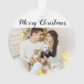 Chic Custom Family Paar Foto Holiday Christmas Ornament (Vorderseite)