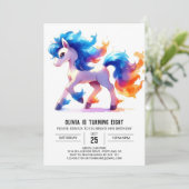 Chic Custom Horse Birthday Einladung (Stehend Vorderseite)