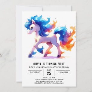 Chic Custom Horse Birthday Einladung