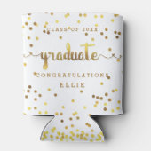 Chic Custom Imitats Gold Foil Confetti Graduate Dosenkühler (Rückseite)