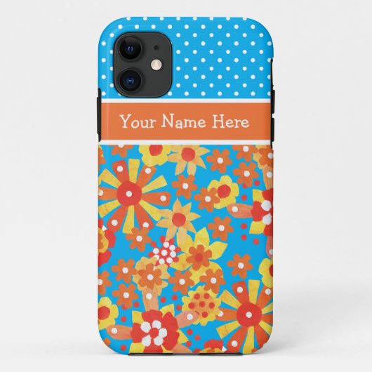 Chic Custom iPhone 5 Fall: Ditsy Orange Floral Case-Mate iPhone Hülle (Rückseite)
