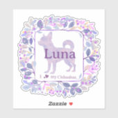 Chic Custom lavender chihuahua Silhouette Aufkleber (Blatt)