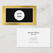 Chic Custom Logo Gold Rahmen moderne Visitenkarte (Vorne/Hinten)