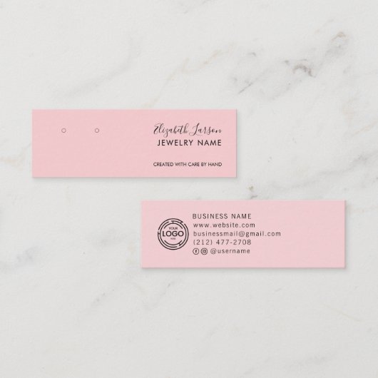 Chic Custom Logo Simple Earring Collection Telefonnummerkarte (Vorne/Hinten)