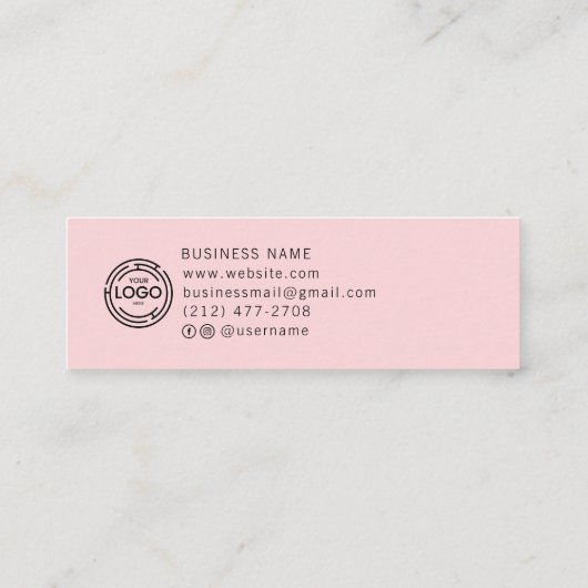 Chic Custom Logo Simple Earring Collection Telefonnummerkarte (Rückseite)