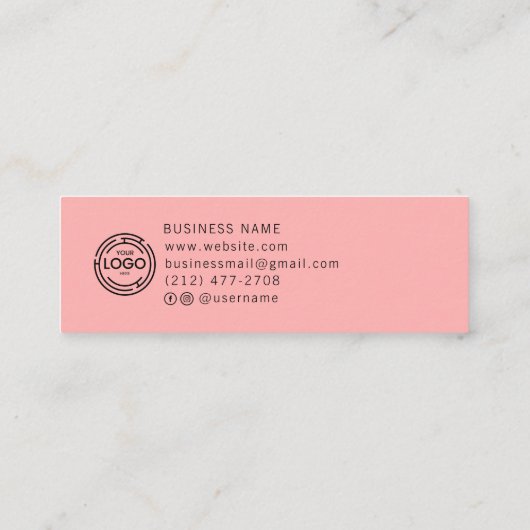 Chic Custom Logo Simple Red Collection Telefonnummerkarte (Rückseite)