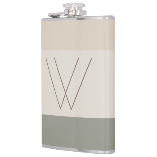 Chic Custom Mit Monogramm Initial Modern Flachmann (Links)