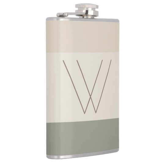 Chic Custom Mit Monogramm Initial Modern Flachmann (Rechts)