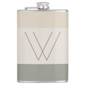 Chic Custom Mit Monogramm Initial Modern Flachmann (Vorderseite)