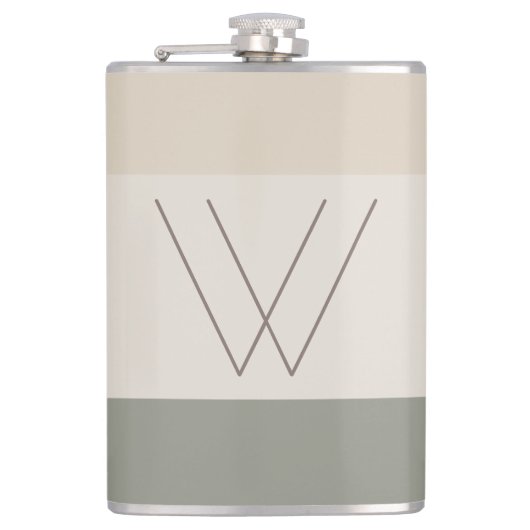 Chic Custom Mit Monogramm Initial Modern Flachmann (Vorderseite)